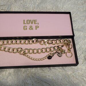 *NEW IN BOX* Vintage Juicy Couture Gold Chain Belt with Charms